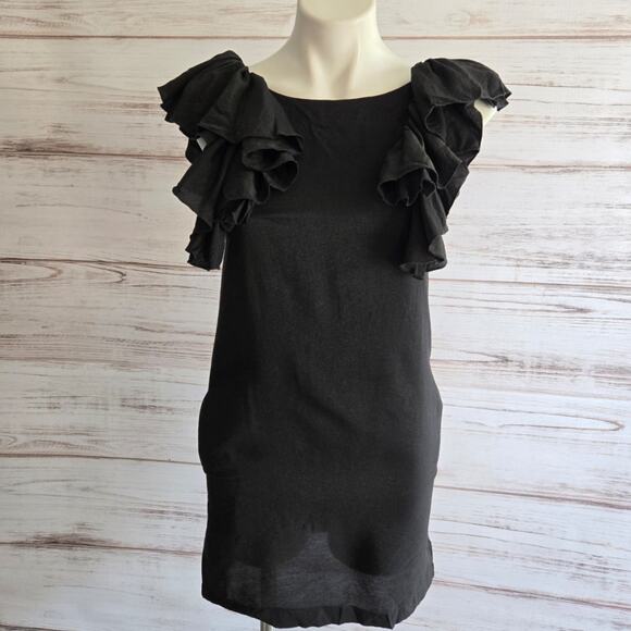 Blaque Label Black Ruffle Sleeve Dress sz Small - Picture 6 of 6